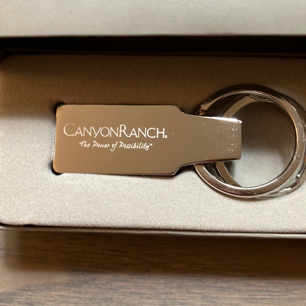 Canyon Ranch Silvertone Keychain, NWOT